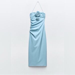 ZARA Blue Halter Dress